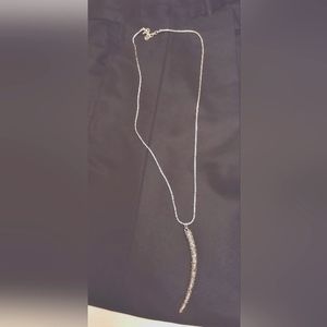 Silver elephant tusk pendant necklace